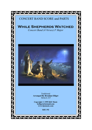 Book cover for While Shepherds Watched Their Sheep - Concert Band Score and Parts PDF