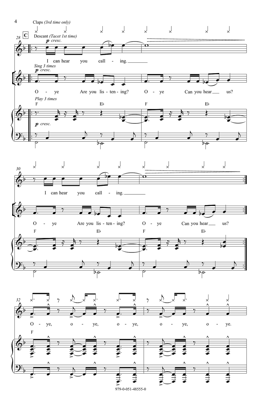 Oye Unison Choir scores gallery preview page 4