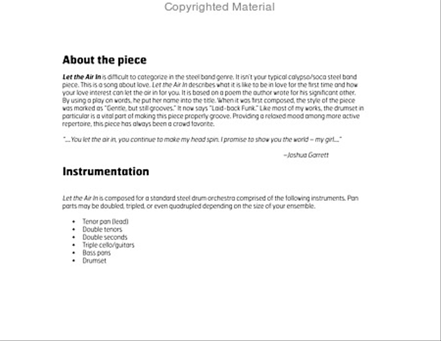 Let the Air In Let the Air In Steel Drum Band scores gallery preview page 3