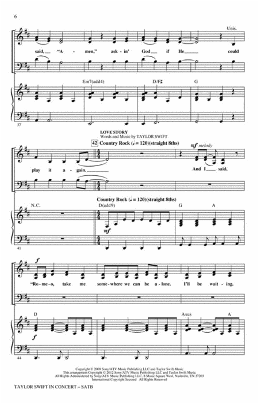 Taylor Swift in Concert 4-Part scores gallery preview page 3