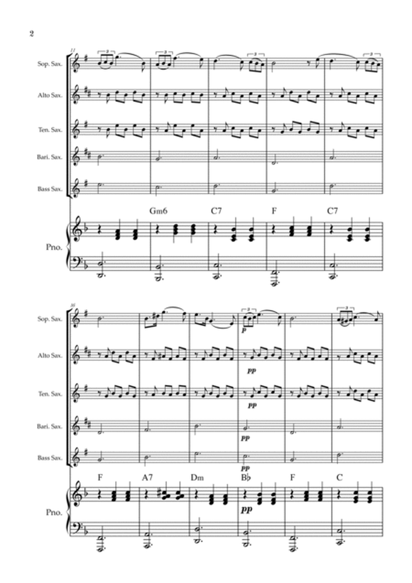 Serenade | Schubert | Saxophone Quintet | Piano | Chords image number null