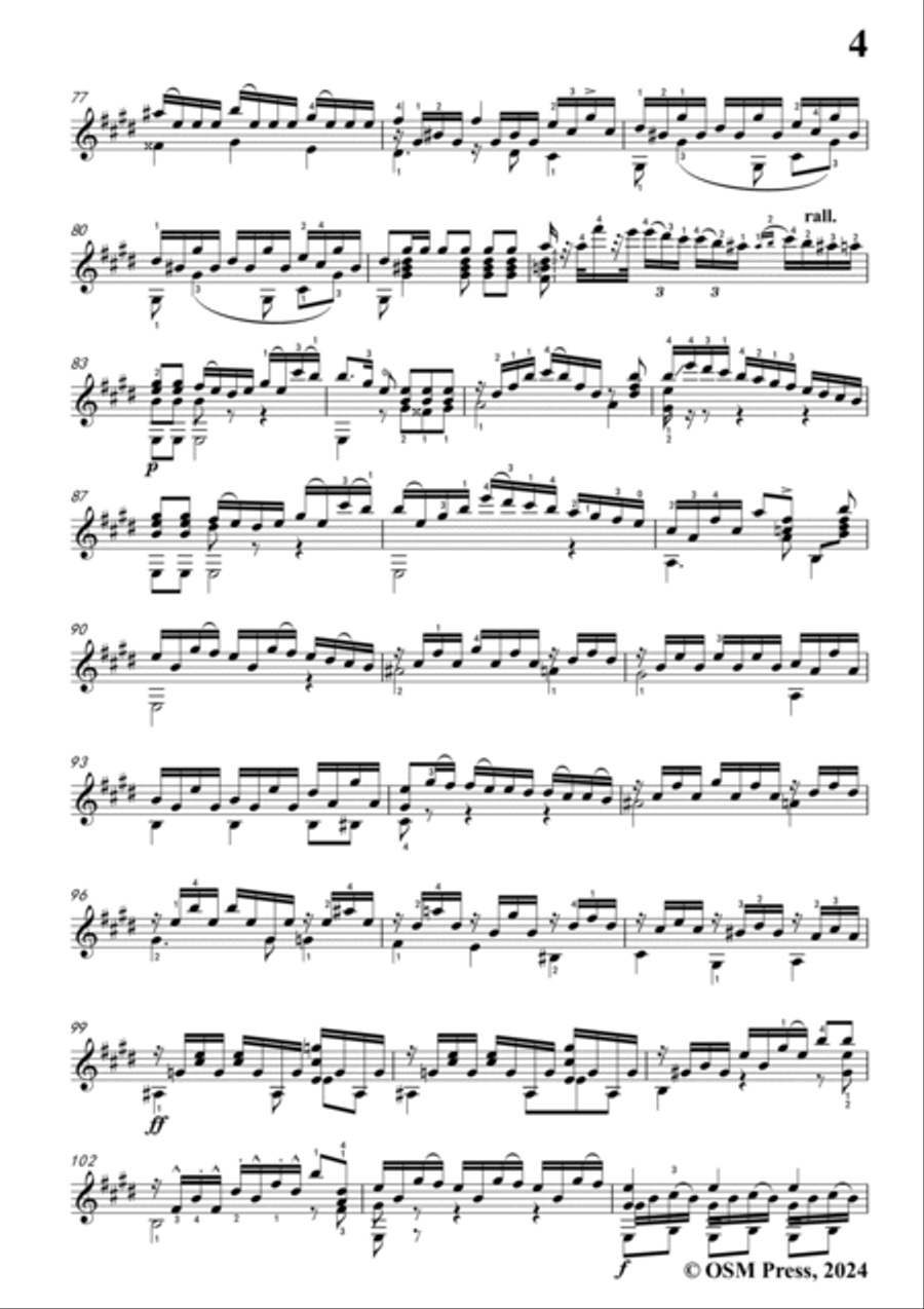 Coste-Polonaise No.2(Deuxième polonaise),Op.14,for Guitar Acoustic Guitar scores gallery preview page 5