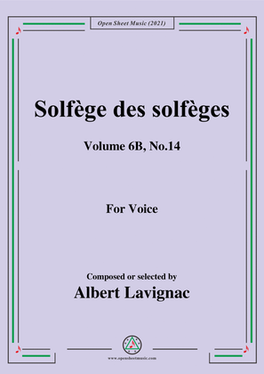 Book cover for Lavignac-Solfege des solfeges,Volume 6B No.14,for Voice
