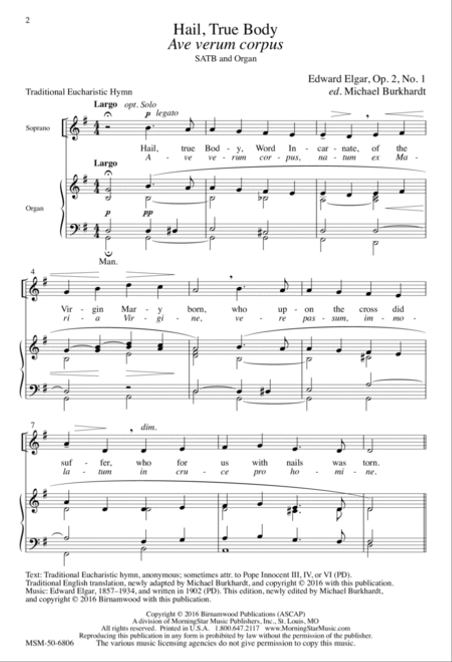 Hail, True Body/Ave verum corpus 4-Part scores gallery preview page 2