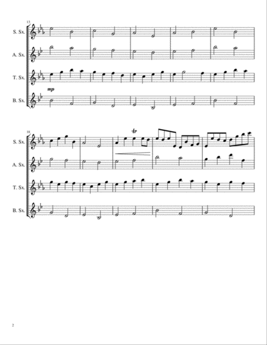 Pachelbel's Canon for Saxophone Quartet (SATB) image number null