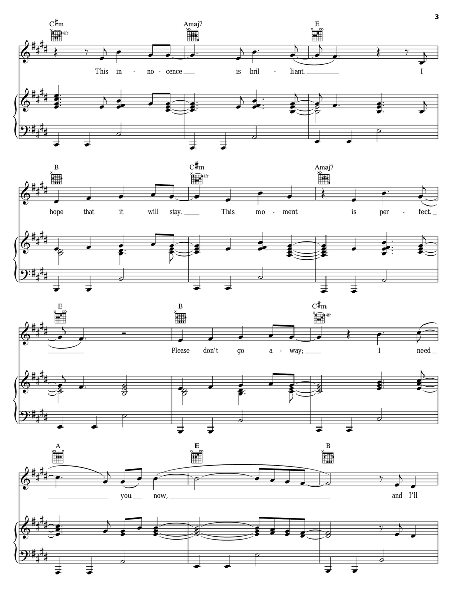 Innocence Piano, Vocal, Guitar scores gallery preview page 3