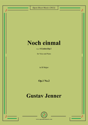 Book cover for Jenner-Noch einmal,in B Major,Op.1 No.2,from '4 Lieder,Op.1'