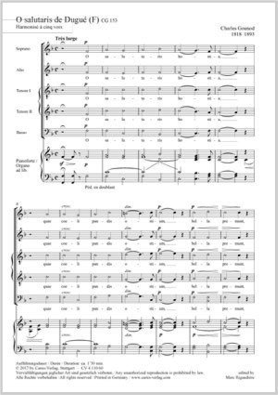 O salutaris de Dugue SATTB scores gallery preview page 1