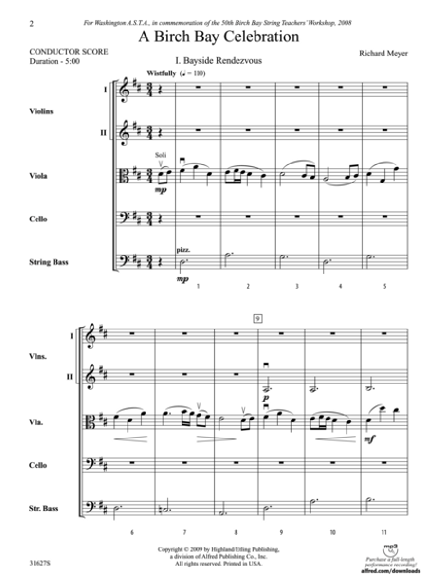 A Birch Bay Celebration A Birch Bay Celebration String Orchestra scores gallery preview page 2