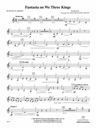 Fantasia on We Three Kings: B-flat Bass Clarinet