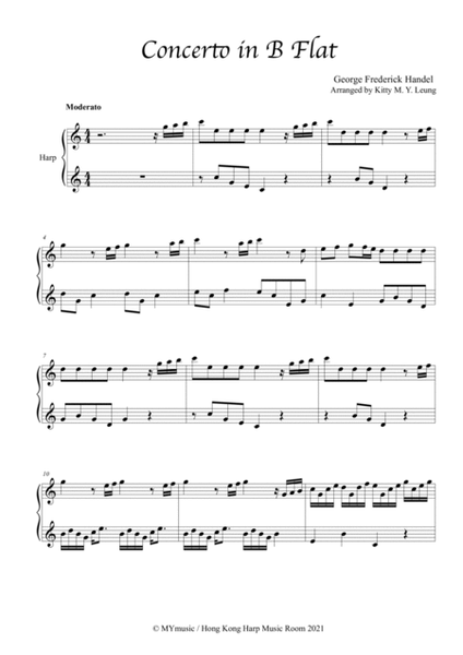 Concerto in Bb by Handel - 15 String Lever Harp