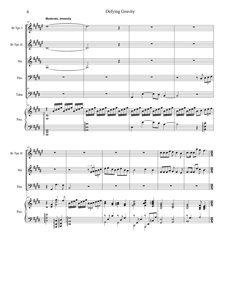 Defying Gravity Brass Quintet scores gallery preview page 6
