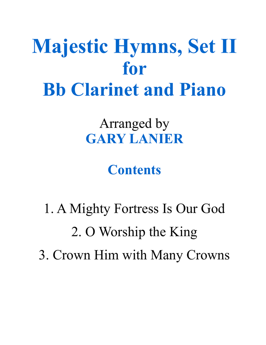 MAJESTIC HYMNS, SET II (Duets for Bb Clarinet & Piano) B-Flat Clarinet scores gallery preview page 2
