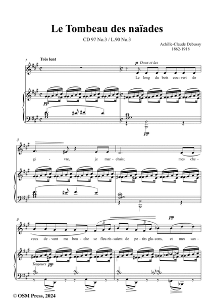 Debussy-Le Tombeau des naïades(Le long du bois couvert de givre),CD 97 No.3(L.90 No.3),in f sharp mi