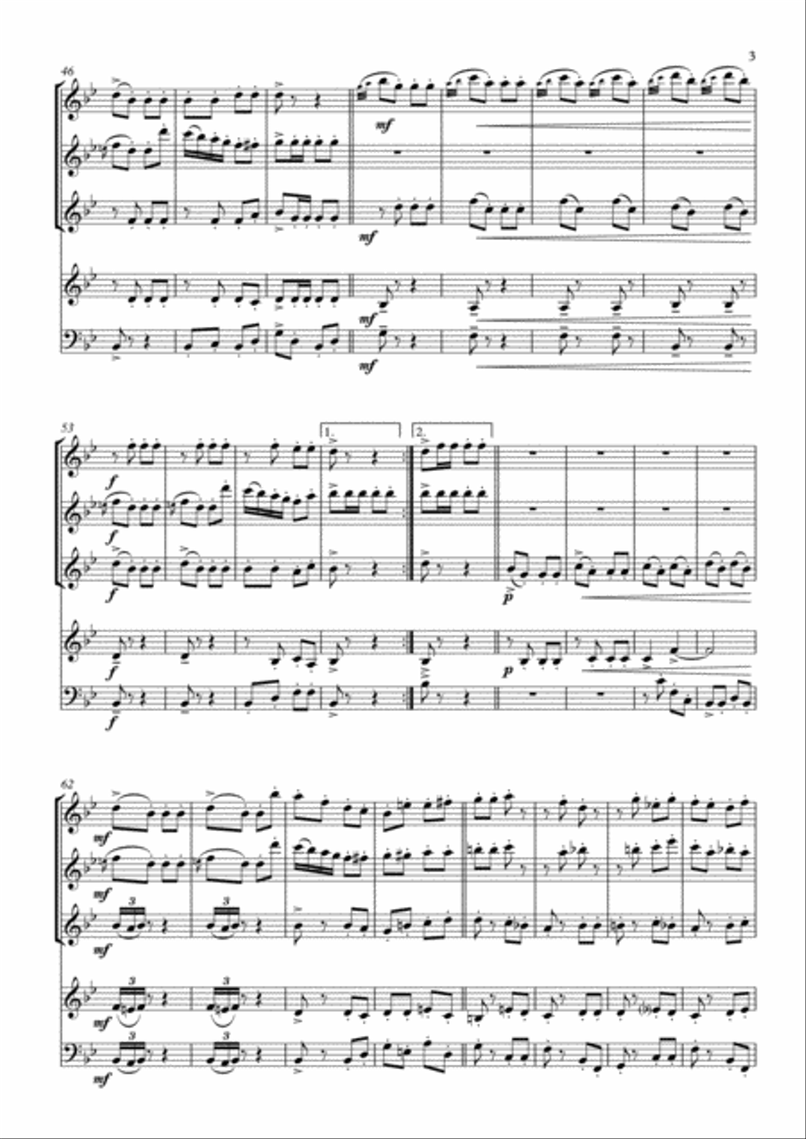 Turkish March - Beethoven - Wind Quintet Woodwind Quintet scores gallery preview page 3