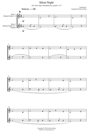 Silent Night (for horn duet, suitable for grades 1-5)