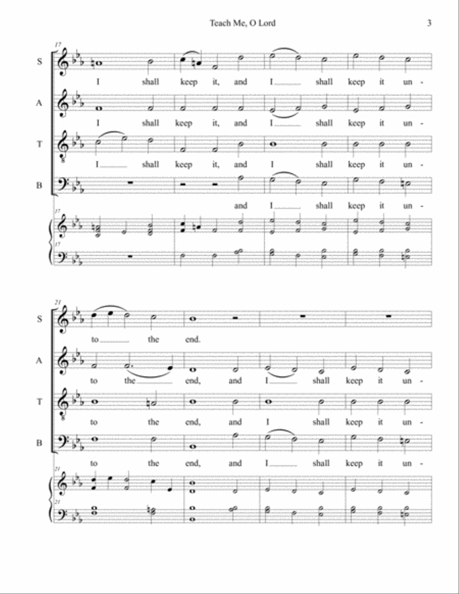 Teach Me, O Lord Teach Me, O Lord 4-Part scores gallery preview page 3