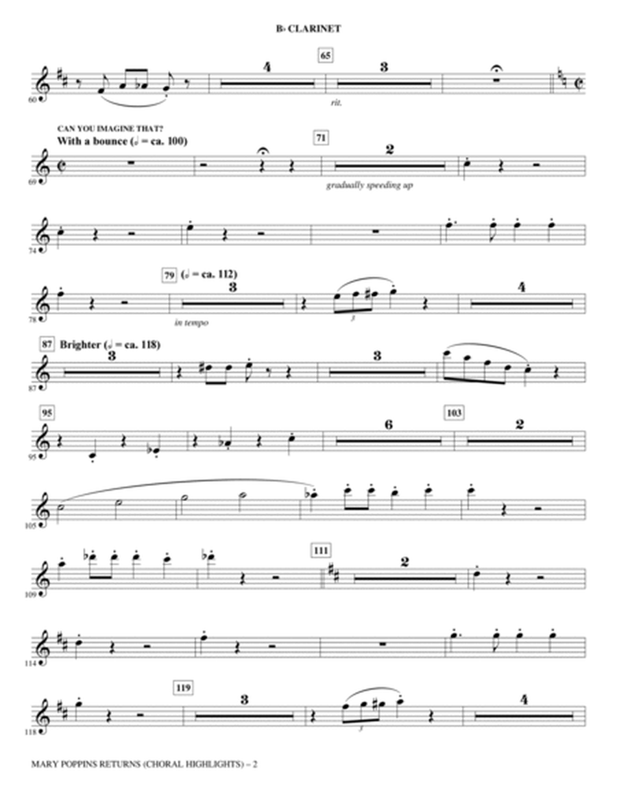Mary Poppins Returns (Choral Highlights) (arr. Roger Emerson) - Bb Clarinet
