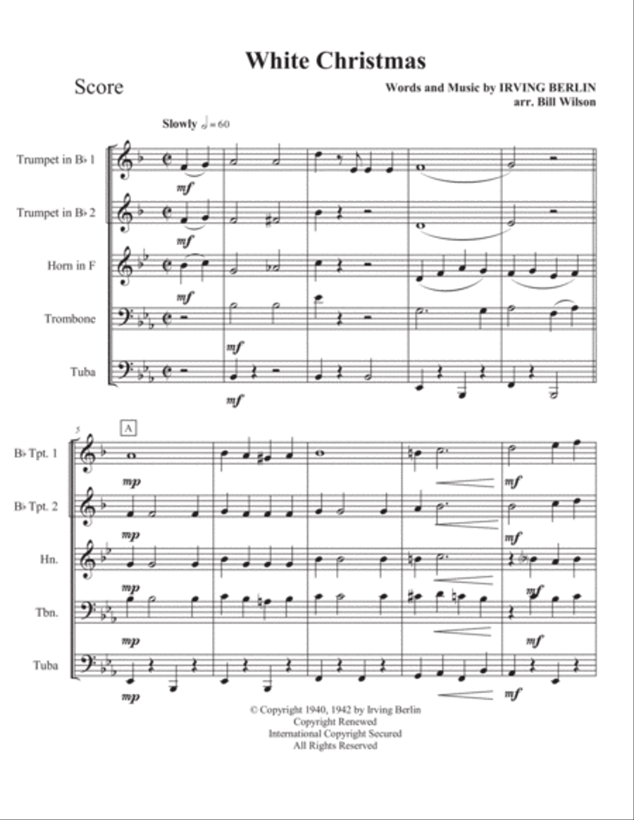 White Christmas Brass Quintet scores gallery preview page 2