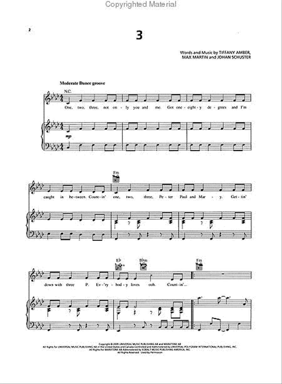3 3 Piano, Vocal, Guitar scores gallery preview page 2