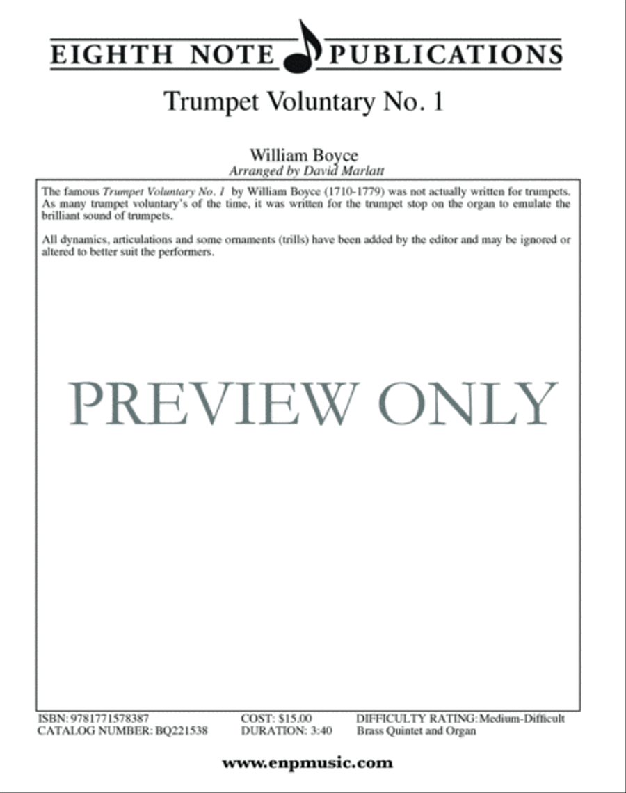 Trumpet Voluntary No. 1 Brass Ensemble scores gallery preview page 2