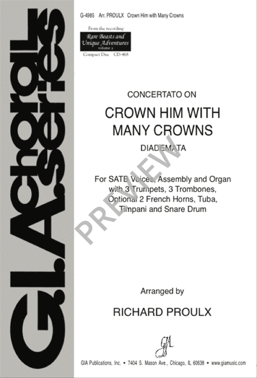 Crown Him with Many Crowns 4-Part scores gallery preview page 1