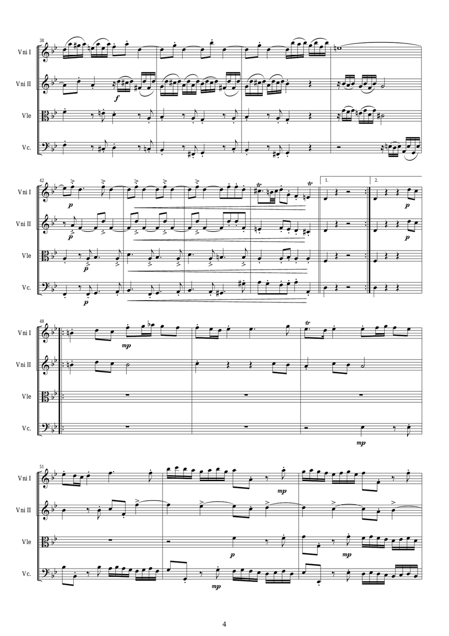 Galuppi - Concerto No.1 to 4 in G minor for Strings String Quartet scores gallery preview page 4