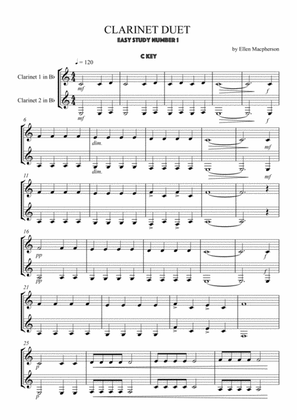 Easy Duet - Clarinet Study in C