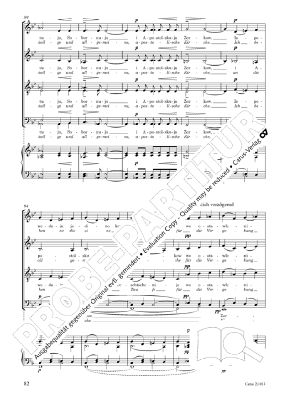 Liturgy of St. John Chrysostom op. 31 for mixed choir a cappella (Chrysostomos-Liturgie op. 31 fur Chor a cappella mit singbarem deutschem Text) A Cappella scores gallery preview page 104