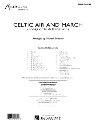 Celtic Air and March (Songs of Irish Rebellion) - Conductor Score (Full Score)