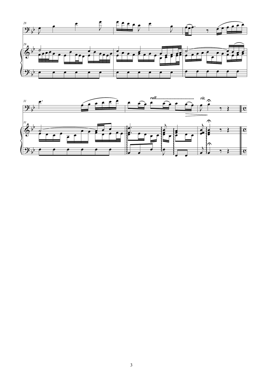 Vivaldi - Cello Sonata No.6 in B flat Op.14 RV 46 for Cello and Cembalo (or Piano) String Duet scores gallery preview page 3