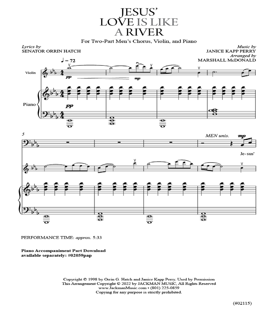 Jesus' Love Is Like a River - TB - Marshall McDonald TB scores gallery preview page 2