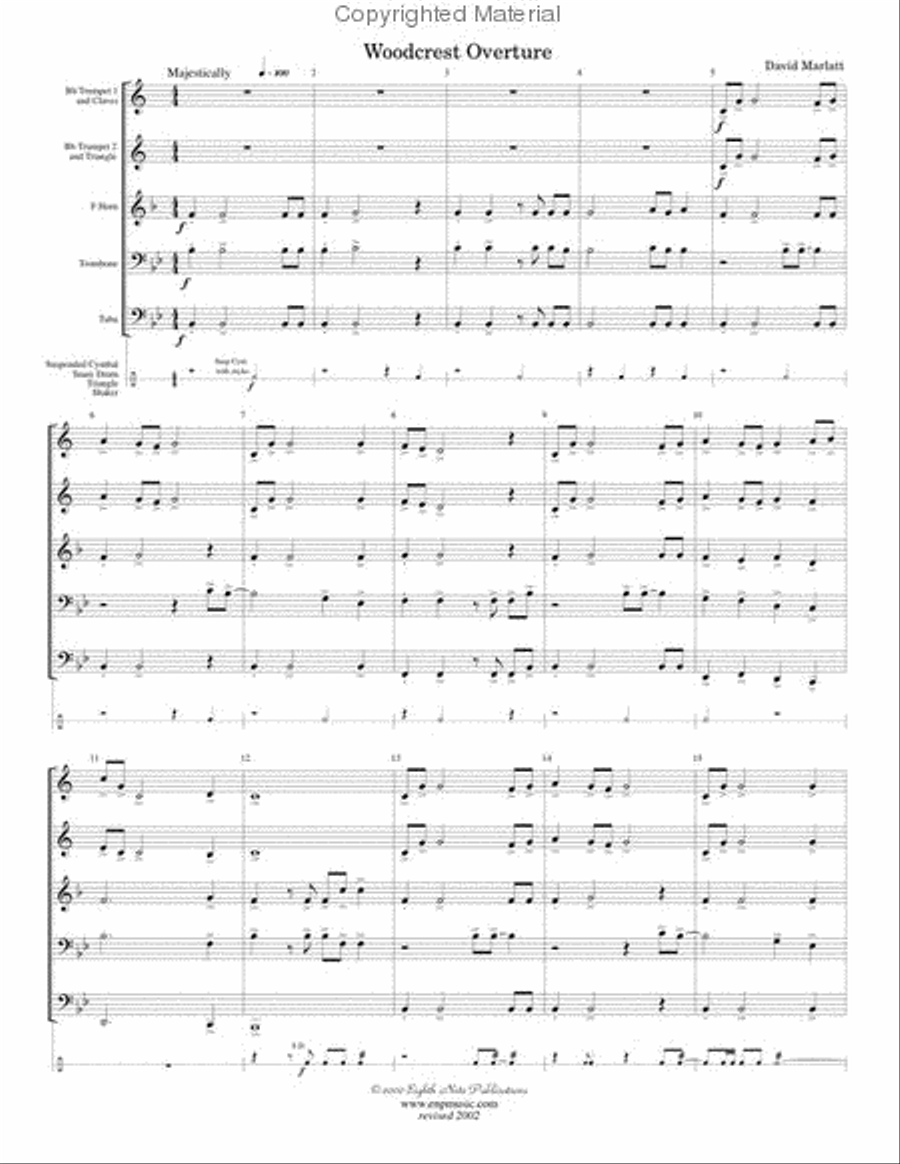 Woodcrest Overture Brass Quintet scores gallery preview page 2