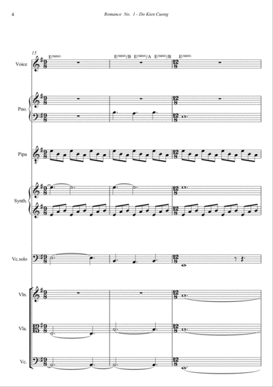 Do Kien Cuong - Romance No.1 Chamber Orchestra scores gallery preview page 4
