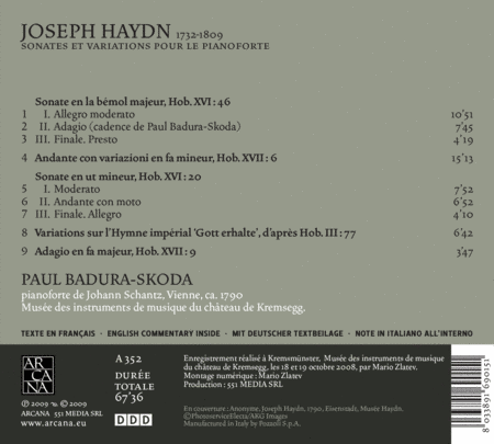 Franz Joseph Haydn: Sonates et variations pour le pianoforte