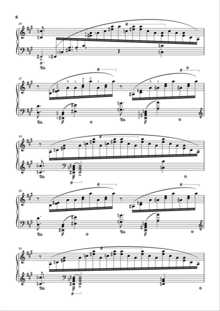 Trois Etudes de Concert No.3 Un Sospiro,Franz Liszt,Original Edition,S.144, No. 3,Piano Solo Piano Method scores gallery preview page 6