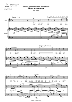 Noch' pechal'na, Op. 26 No. 12 (C minor)