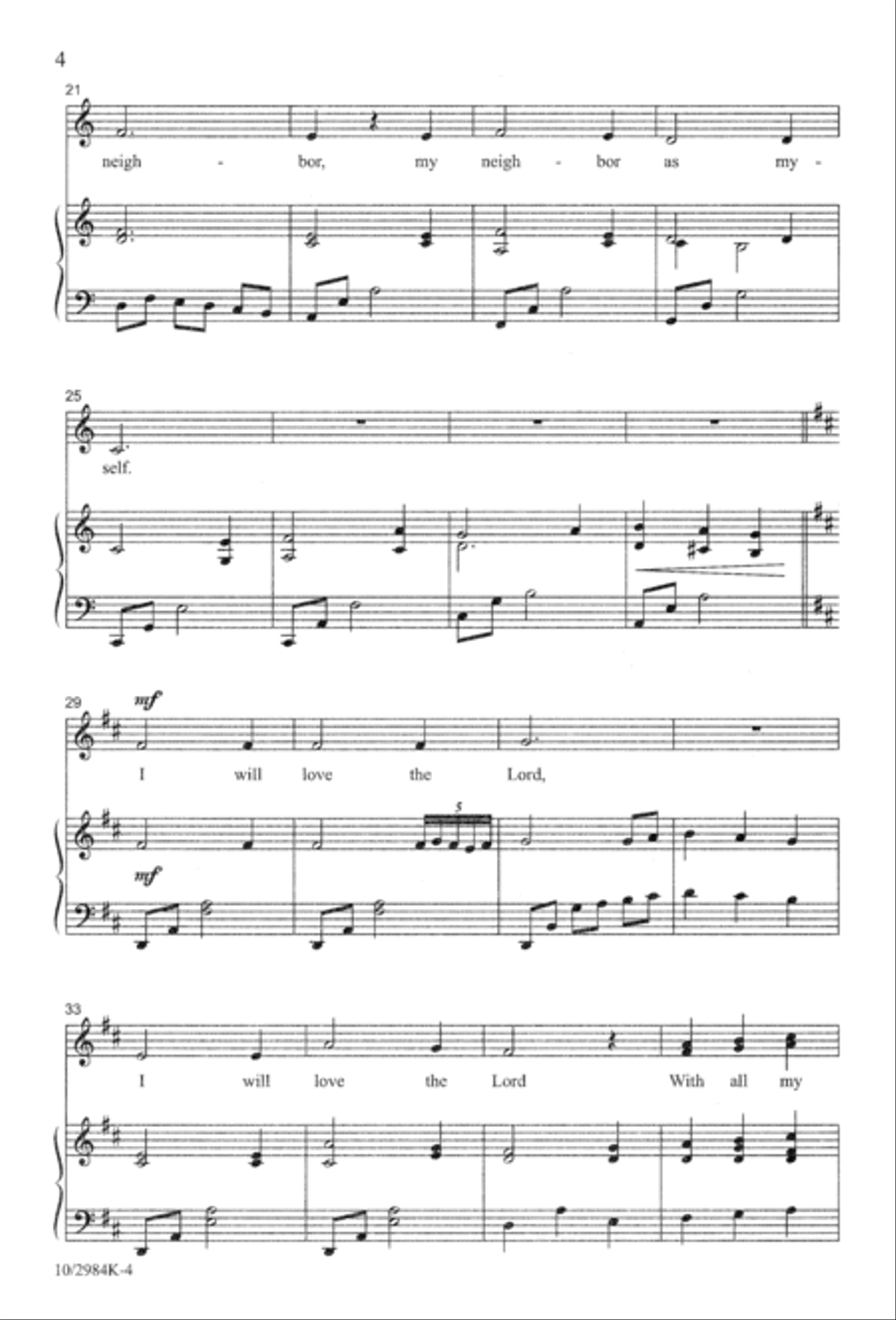 I Will Love the Lord I Will Love the Lord Unison Choir scores gallery preview page 4