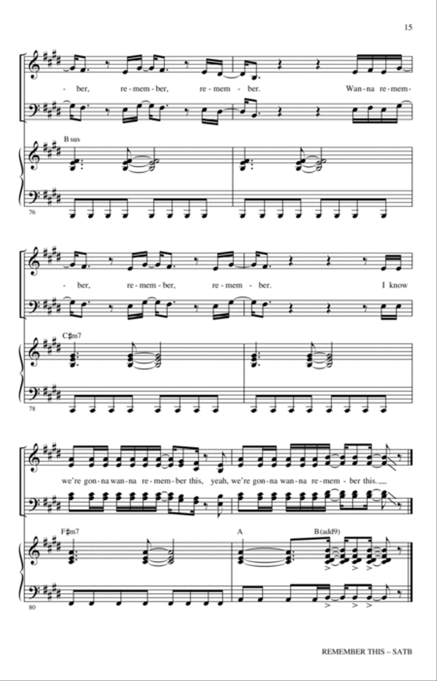 Remember This (arr. Roger Emerson) 4-Part scores gallery preview page 14