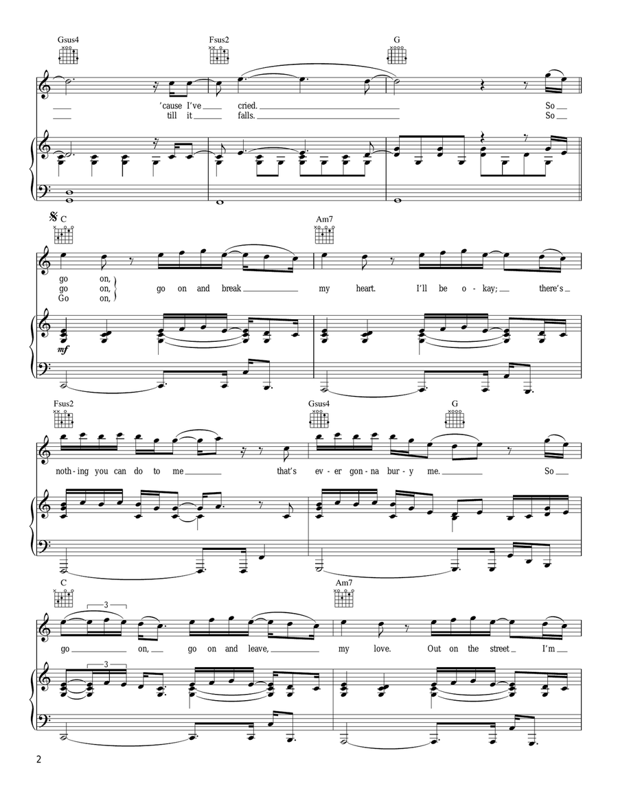 Fearless Piano, Vocal, Guitar scores gallery preview page 2