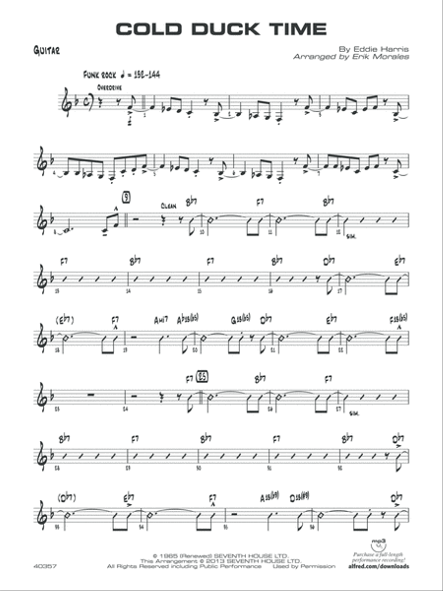 Cold Duck Time: Guitar Jazz Ensemble scores gallery preview page 1