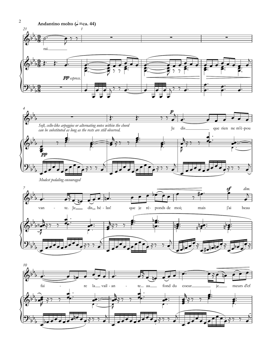 Je dis que rien ne m'épouvante (Micaela's Aria) from Carmen - Accessible Accompaniments Edition Soprano Voice scores gallery preview page 2