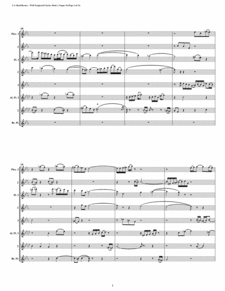 Fugue 24 from Well-Tempered Clavier, Book 1 (Flute Octet) image number null