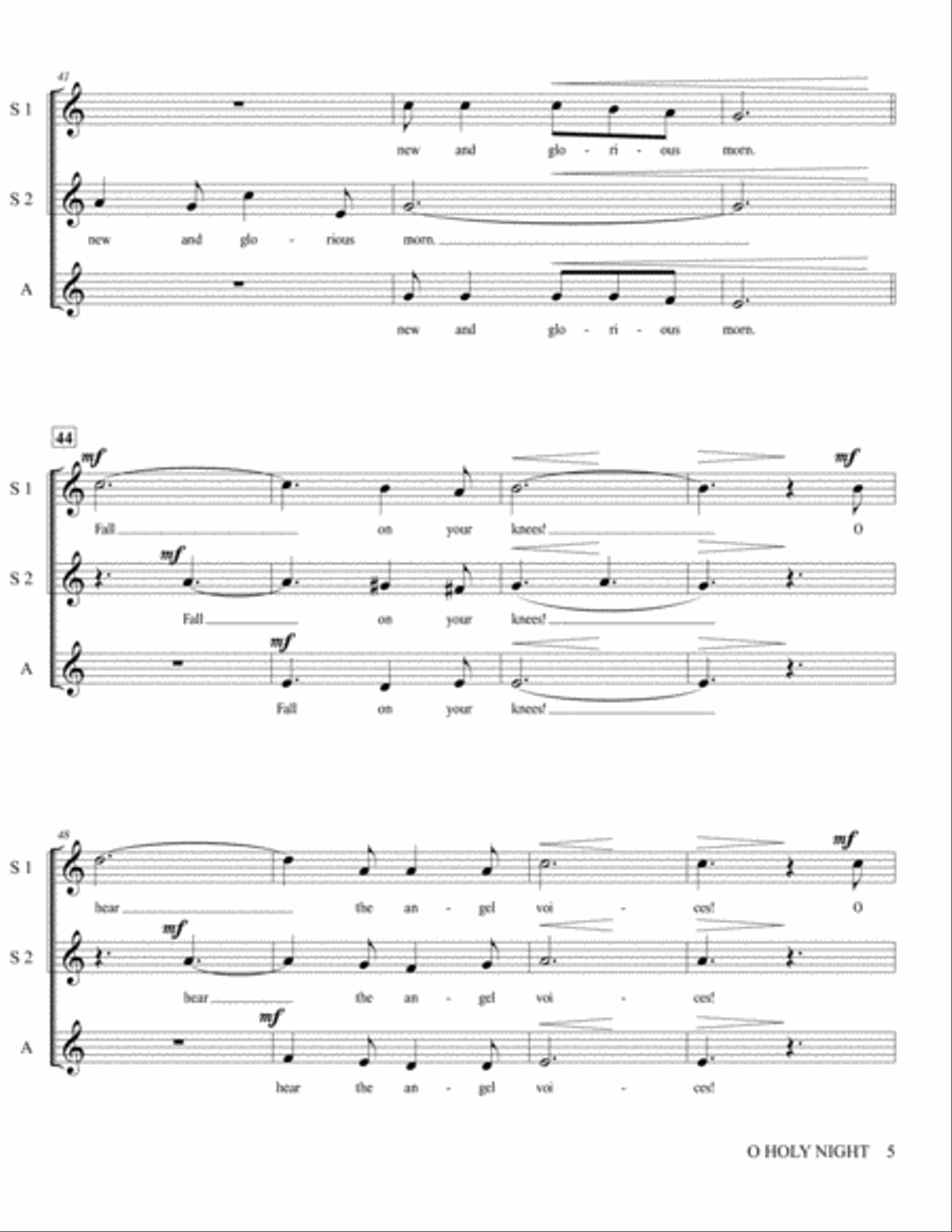 O Holy Night - SSA A Cappella SSA scores gallery preview page 6