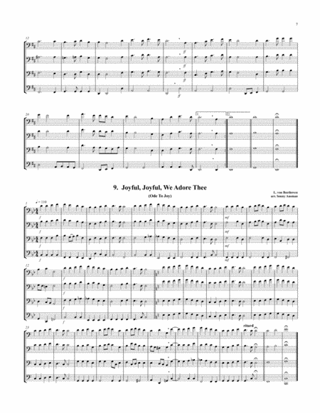 15 Hymns & Spirituals for Trombone Quartet-Bass clef edition