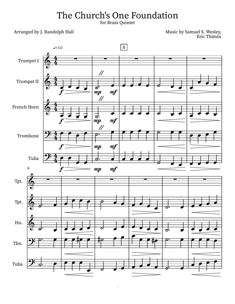 The Church's One Foundation Small Ensemble scores gallery preview page 1