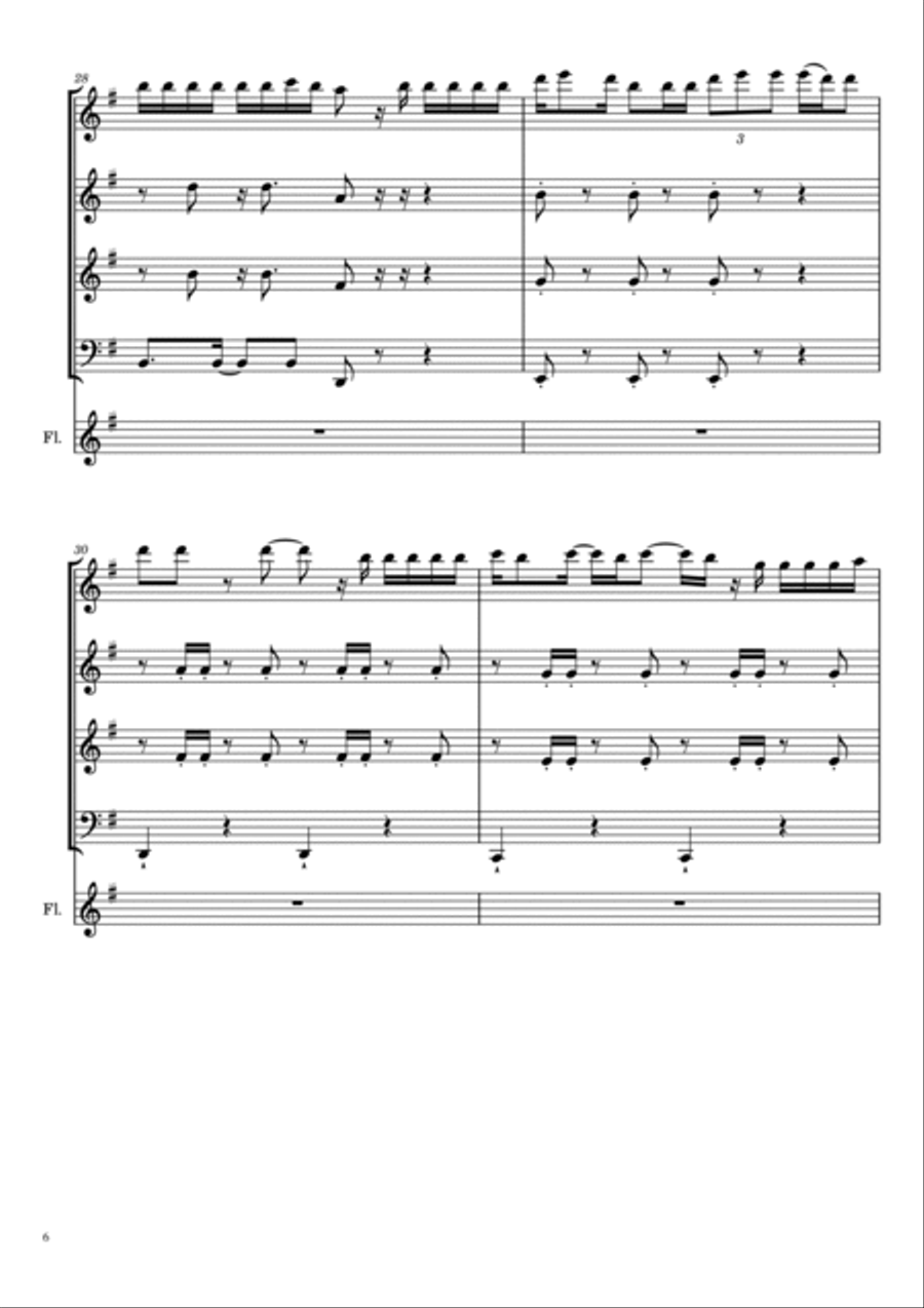Reggaeton Lento (little Mix Remix) Woodwind Quartet scores gallery preview page 6
