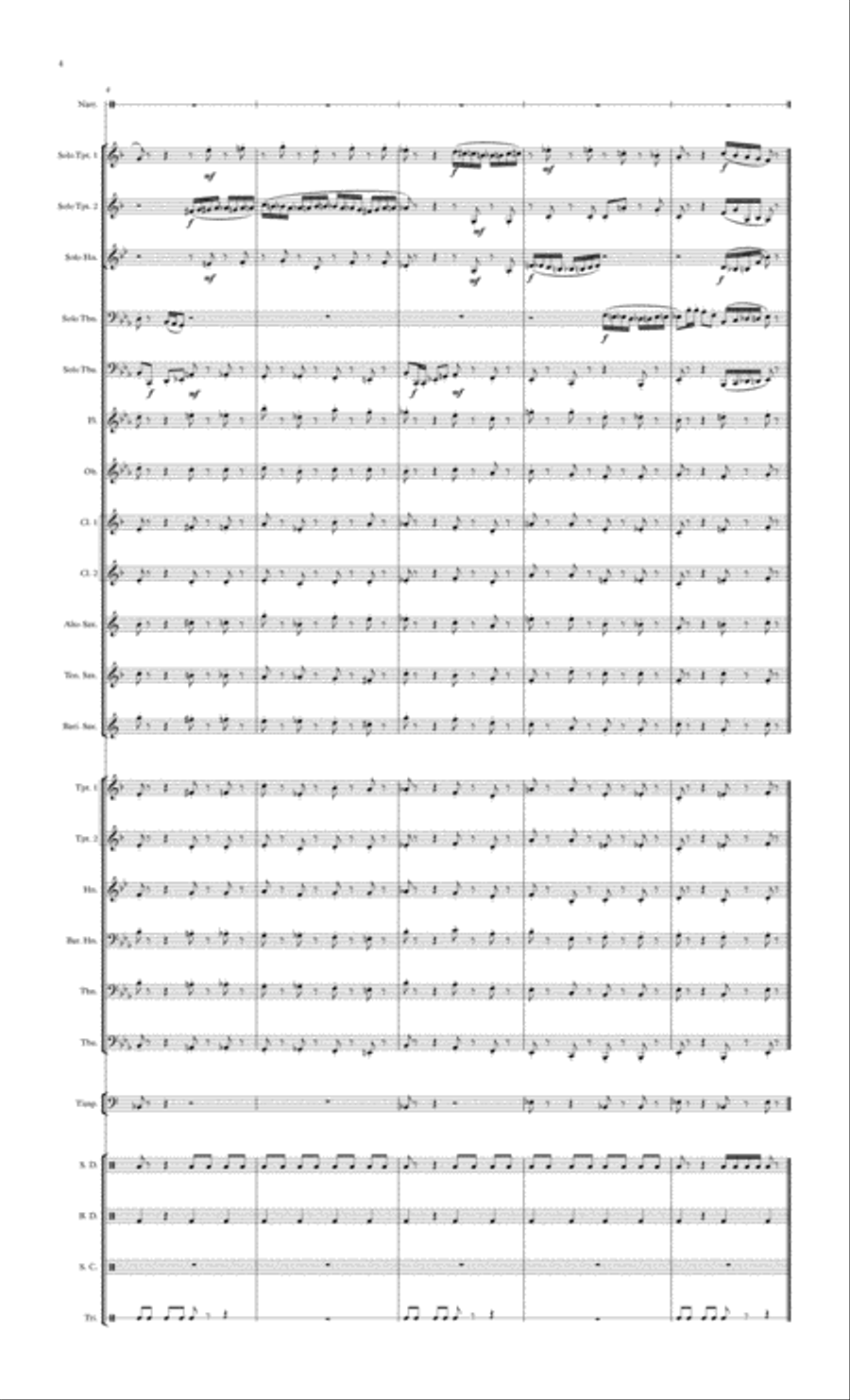 The Tortoise and the Hare for Advanced Brass Quintet Soloists and Middle School Band Concert Band scores gallery preview page 4
