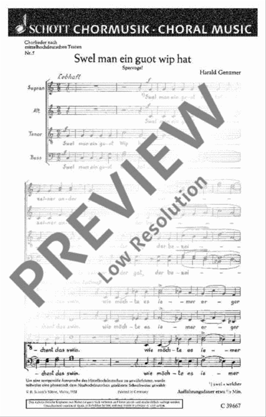 Fünf Chorlieder 4-Part scores gallery preview page 2