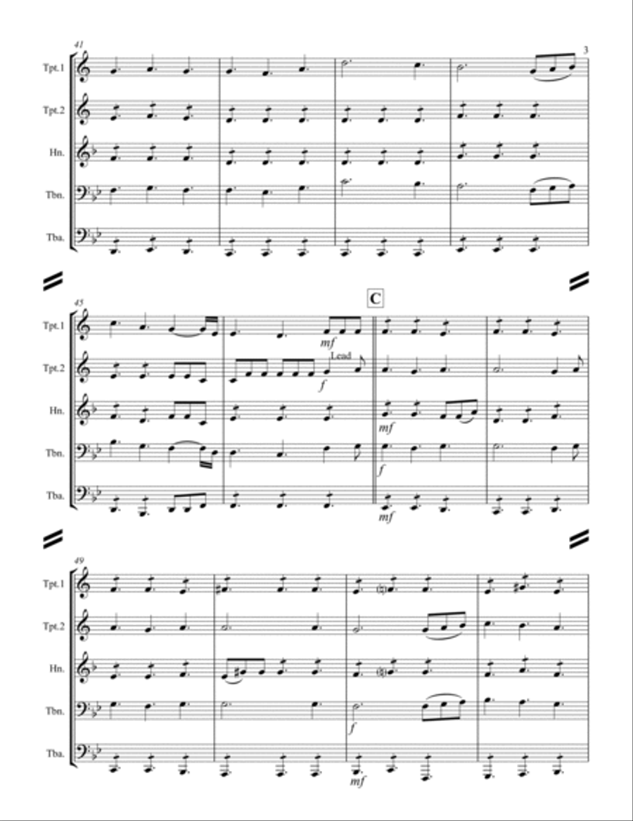 Pilgrim’s Chorus from Tannhäuser (for Brass Quintet) Brass Quintet scores gallery preview page 4